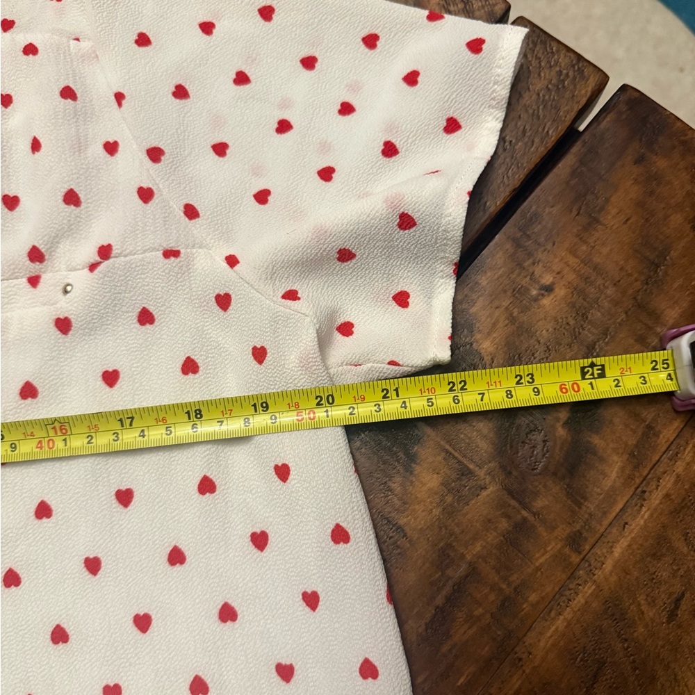 White and Red heart Shirt - Picture 4 of 5